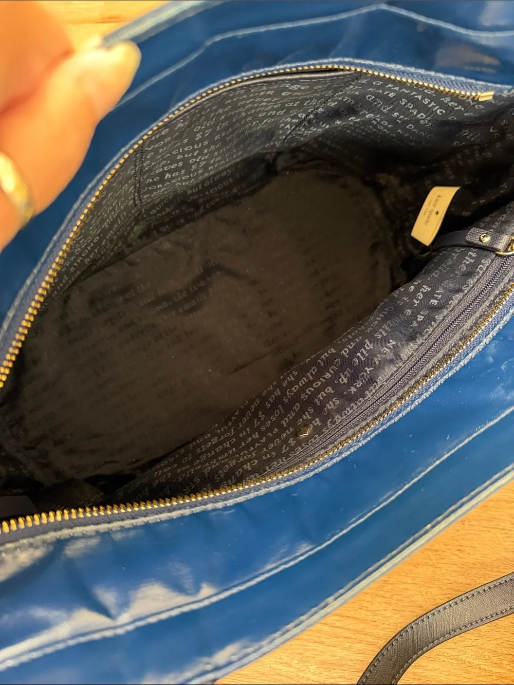 Kate Spade Going Places Map Print Navy and Pink Travel Tote